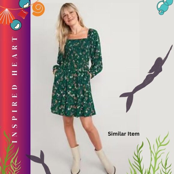 Inspired Hearts Green Floral Long Sleeve Ruffle Mini Dress – Size Large NWT - Picture 1 of 11